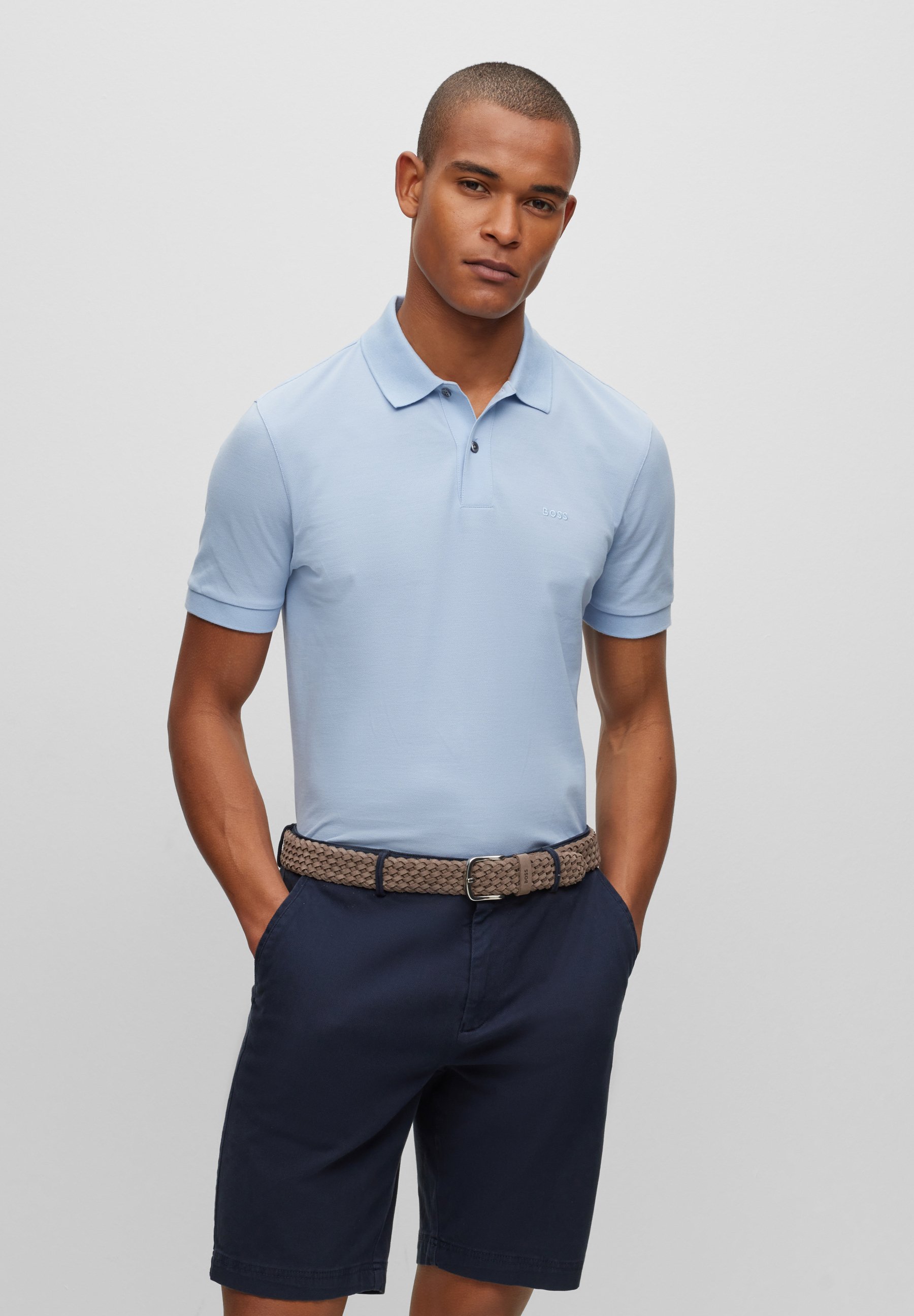 sky blue hugo boss polo