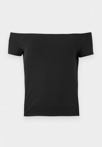 Short Sleeve Skimming Off-the-Shoulder Top - Jednoduché tričko - casual black