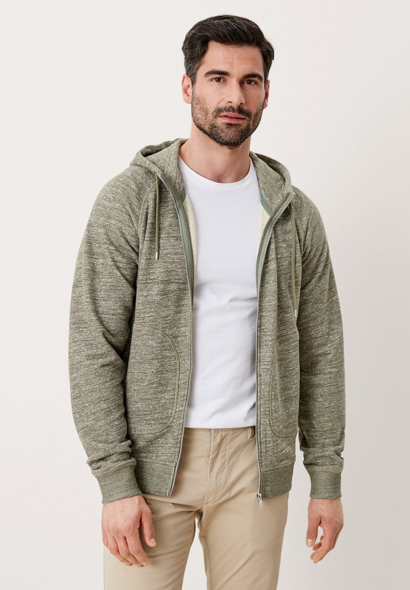 Herren Kapuzenpullover | s.Oliver Sweatjacke khaki oliv melange/dunkelgrün-meliert - HW40824 Herren Kapuzenpullover | s.Oliver Sweatjacke khaki oliv melange/dunkelgrün-meliert - HW40824