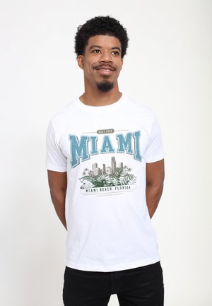 NEXT STOP MIAMI - T-shirt med print - white