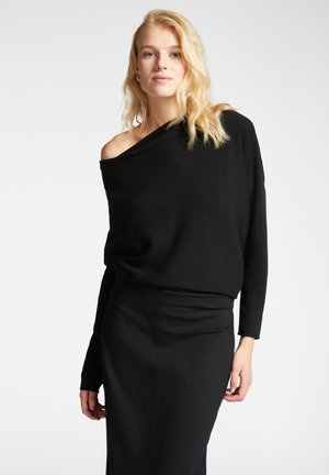 CON SCOLLO MORBIDO - Maglione - nero