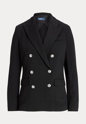Polo Ralph Lauren DOUBLE-BREASTED KNIT BLAZER - Žakete - black