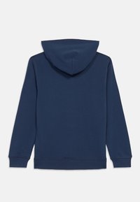 Jūras zila kapuci sporta krekls ar garām piedurknēm, ribota aproce un apakšmala, gluda kokvilnas maisījuma auduma, ar vienkāršu, tīru dizainu.