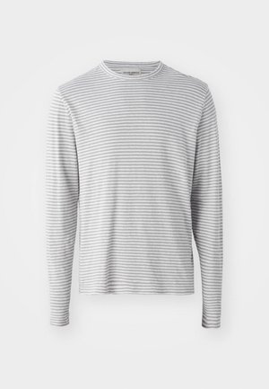 OFFICINE GENERALE TEE MINI STRIPE - Camiseta de manga larga - heather grey/ecru