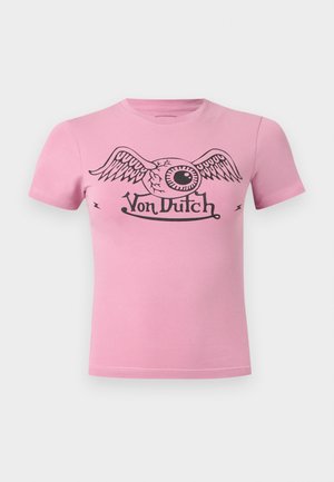 Von Dutch, SOLID WITH ROUND NECK AND FRONT PRINT - T-shirt imprimé - pink