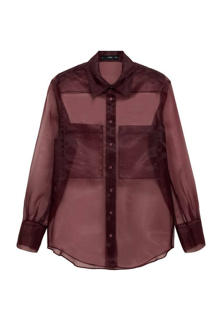 Mango Overhemdblouse bordeauxrood