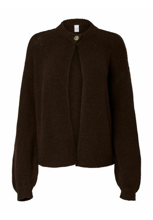 YAS, KNITTED CARDIGAN YASENYA - Gilet - coffee bean