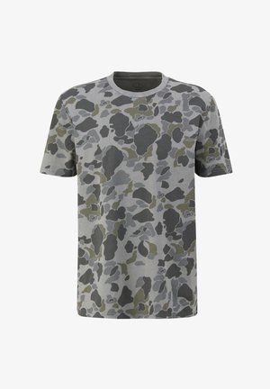 QS, SOFT GEWASCHENES MIT ALLOVER-CAMOUFLAGE - Trükipildiga T-särk - dunkelgrau