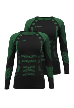 2 PACK THERMO LANGARM - Unterhemd/-shirt - grün/schwarz
