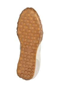 Schuhsohle aus braunem Gummi mit quadratischem Muster und der eingeprägten Größe 37 in der Mitte.