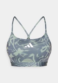 AEROREACT  LIGHT SUPPORT 3STRIPES BRA - Light support sports bra - silver green