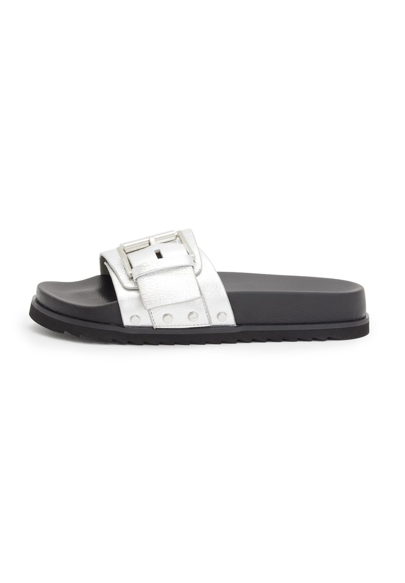 AllSaints ELLIE STUD - Sandalias planas - metallic silver
