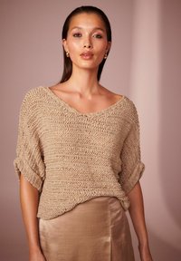 Next SHORT SLEEVE STITCH  - Apdrukāts T-krekls - neutral brown