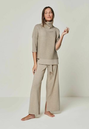 MERINO WOLLE LOUNGEWEAR SET 2 TEILIG - Strickpullover - taupe