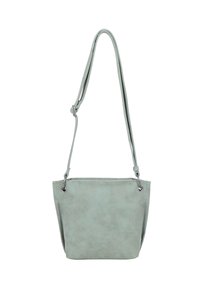 Borsa tote in finta pelle verde menta con tracolla regolabile, design open-top e texture liscia. Presenta accenti in metallo.