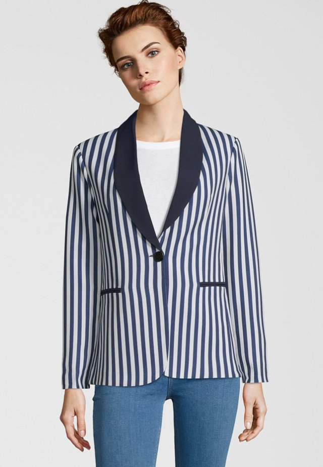 MIT STREIFEN - Blazer - navy/ecru