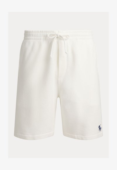 Λευκά βαμβακερά σορτς με ελαστική μέση, κορδόνι και πλαϊνές τσέπες. Διαθέτουν μικρό μπλε λογότυπο polo στο κάτω αριστερό μέρος.