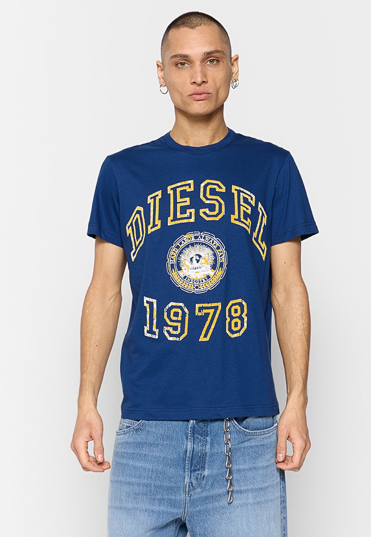 Diesel T-shirt print blauw