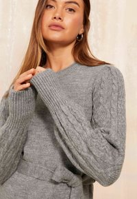 Friends Like These CABLE SLEEVE MINI - Egyenes szabású ruha - grey