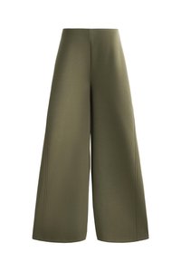 SUPER HIGH-RISE FLARE WITH BRUSHED  - Stoffhose - khaki