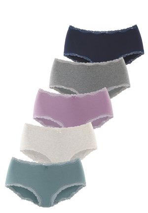 5 PACK - Slip - anthrazit meliert beige meliert flieder eukalyptus navy
