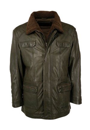 JCC PELZIMITAT - Lederjacke - olive