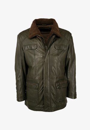 JCC PELZIMITAT - Lederjacke - olive