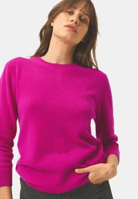 Just Cashmere COL ROND DOS - Kardigan - violin