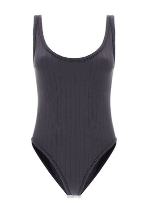 SLIM FIT IN TRICOT A COSTINE CON SPALLINE - Badeanzug - grigio