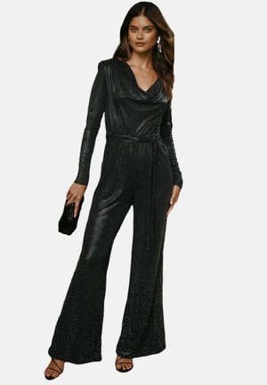 REGULAR FIT - COWL NECK LONG SLEEVE - Jumpsuit - black
