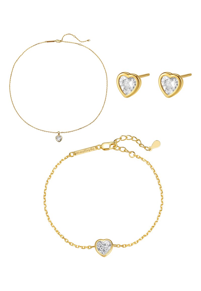 Hey Happiness SPARKLING HEART SET - Earrings - gold-coloured - Zalando