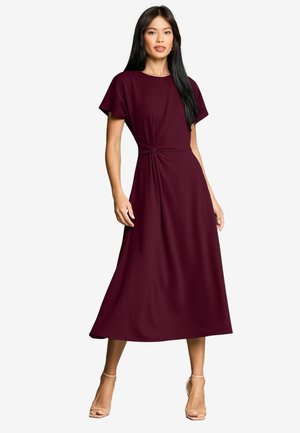 REGULAR FIT - KNOT SIDE MIDI - Dzsörzéruha - burgundy red