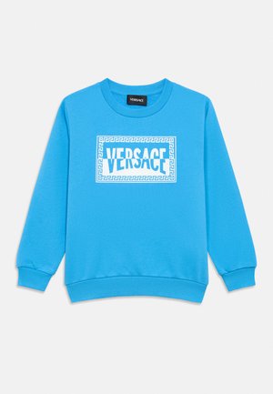 Versace FELPA CONTRAST LOGO UNISEX - Sweatshirt - blue/bianco