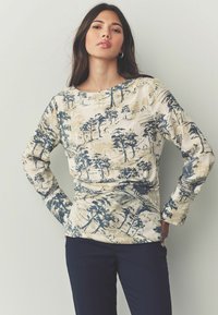 REGULAR FIT RUCHED DETAIL - Hosszú ujjú felső - blue ecru