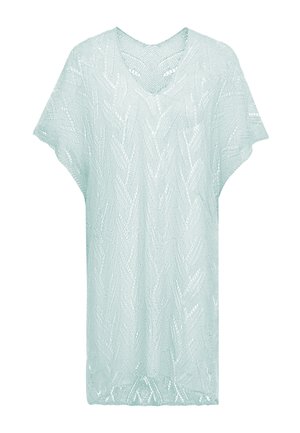 Stickad klänning - aqua melange