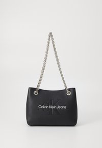 SCULPTED SHOULDER BAG MONO - Schoudertas - black