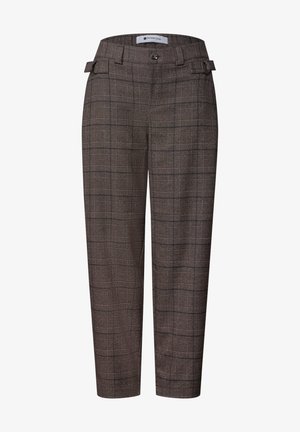 Street One, BARREL LEG HOSE MIT SCHNALLENDETAIL - Pantalon classique - darkest brown