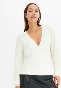 bonprix MIT GLITZER Pullover white/blanc