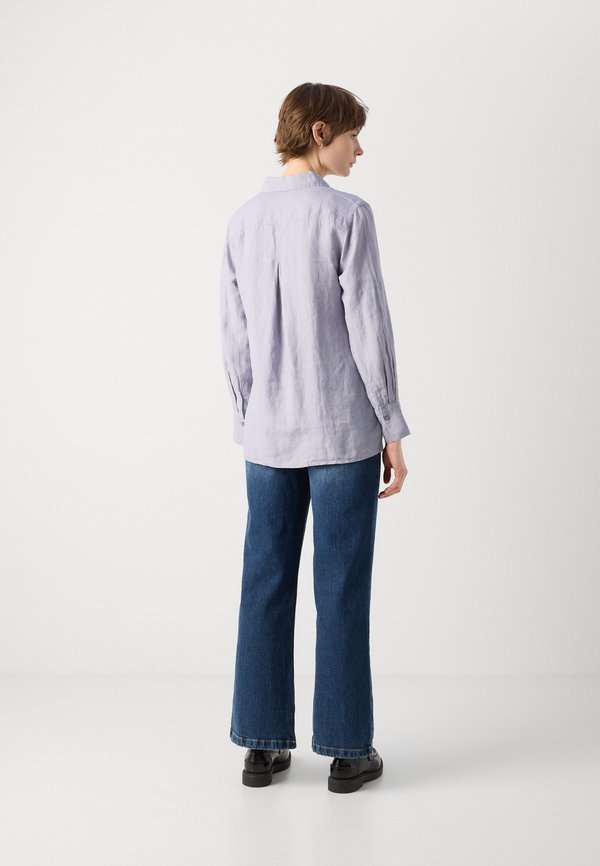 BLOUSE EASY SHAPED LONG SLEEVE COLLAR CHEST POCKET SOLID - Button-down blouse - nordic sea4