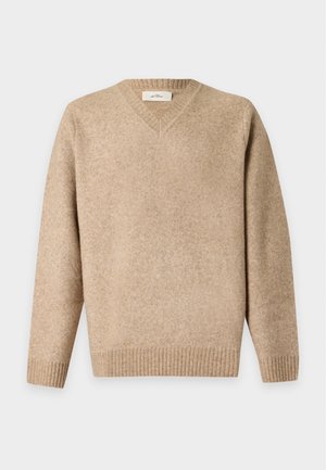 Les Deux, MELANGE V NECK - Trui - light sand melange