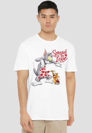 Cotton Soul, TOM AND JERRY VALENTINE'S DAY SPREAD THE LOVE - Print T-shirt - white