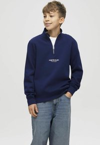 Jack & Jones Junior JORVESTERBRO QUARTER ZIP - Felpa - ocean cavern