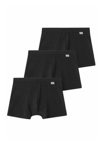 Svarta bomullsboxer kalsonger i ett paket om tre, med en mjuk midja, en ficka fram och en enkel design utan mönster eller accenter.