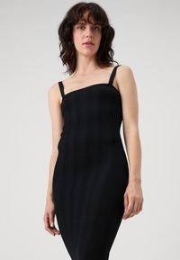 Good American PLISSE TUBE DRESS - Maxi dress - black