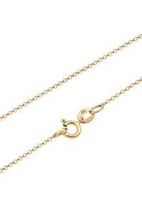 Gold-plated chain necklace with round links and a lobster clasp. Notable features include a "925" stamp indicating silver content.