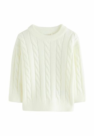 Next, REGULAR FIT - CABLE CREW NECK - Svetrík - ecru white