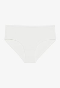 White cotton brief with a smooth texture and an elastic waistband. Features a classic cut with no visible seams or patterns.