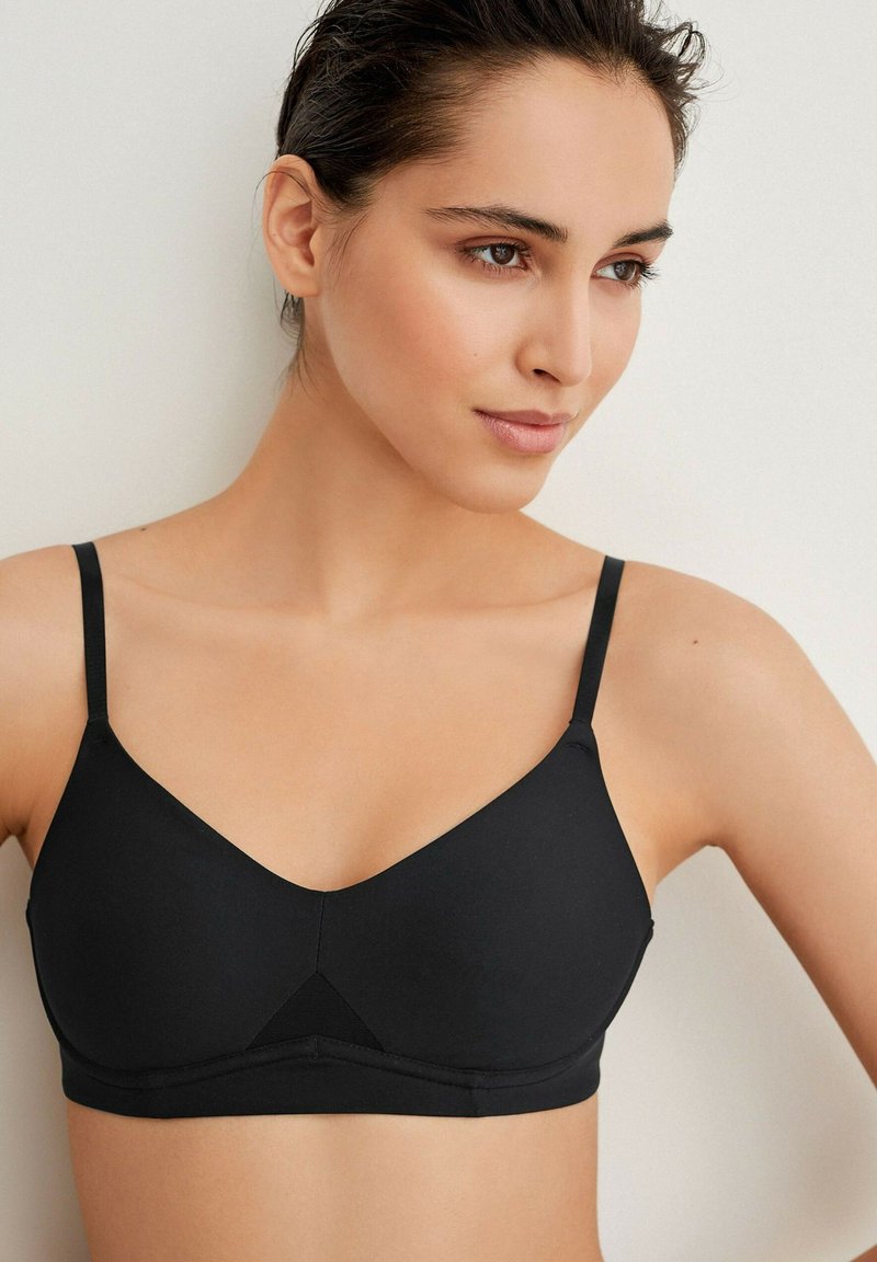 Sujetador Clásico Microfibra Rayada Negro BEAUTIFUL | Sujetadores De Mujer
