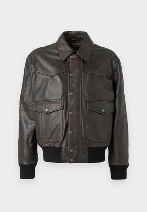 The Kooples Veste en similicuir - dark brown