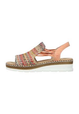 Sandalen met sleehak - bunt
